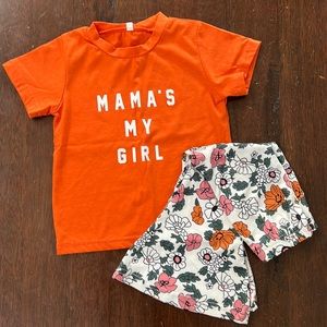 Mamas My Girl Shirt with Flower Bells Set  Size 3T
